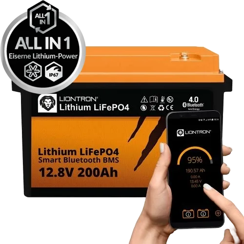 LIONTRON LiFePO4 12,8V 200Ah LXArctic smart BMS mit Bluetooth, Marine IP67
