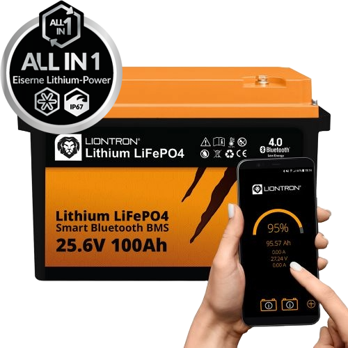 LIONTRON LiFePO4 25,6V 100Ah LXArctic smart BMS with Bluetooth, Marine IP67